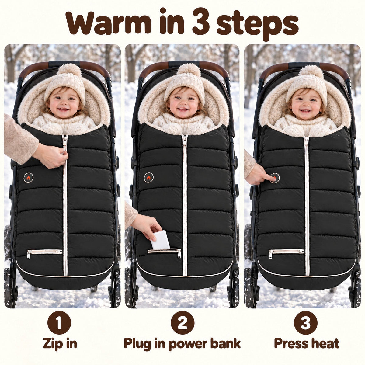 My Little Essentials™ Heated Stroller Footmuff
