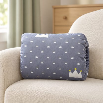 My Little Essentials™ Feeding Arm Pillow — Grey King, nursery lifestyle photograph