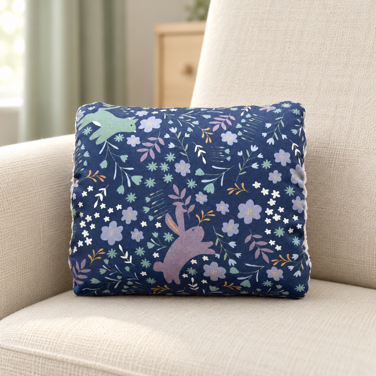 My Little Essentials™ Feeding Arm Pillow — Bunny, nursery lifestyle photograph