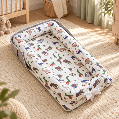 My Little Essentials™ Foldaway Baby Travel Mat & Bag — Giraffe, nursery lifestyle photograph