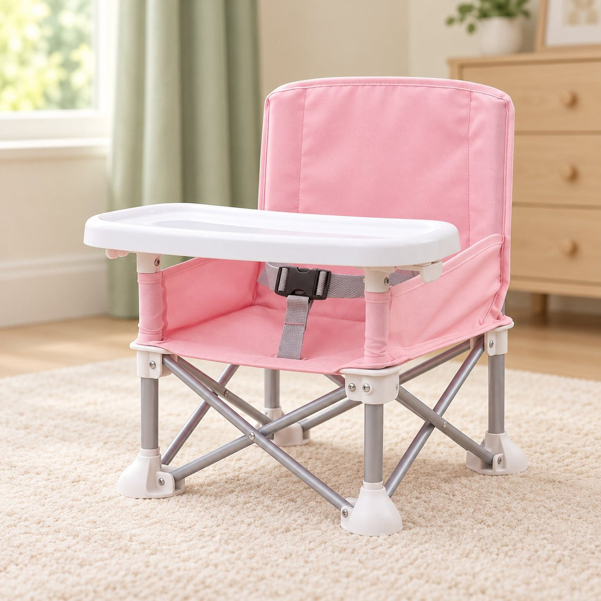 My Little Essentials™ Fold Baby Outdoor Chair — Pink, nursery lifestyle photograph