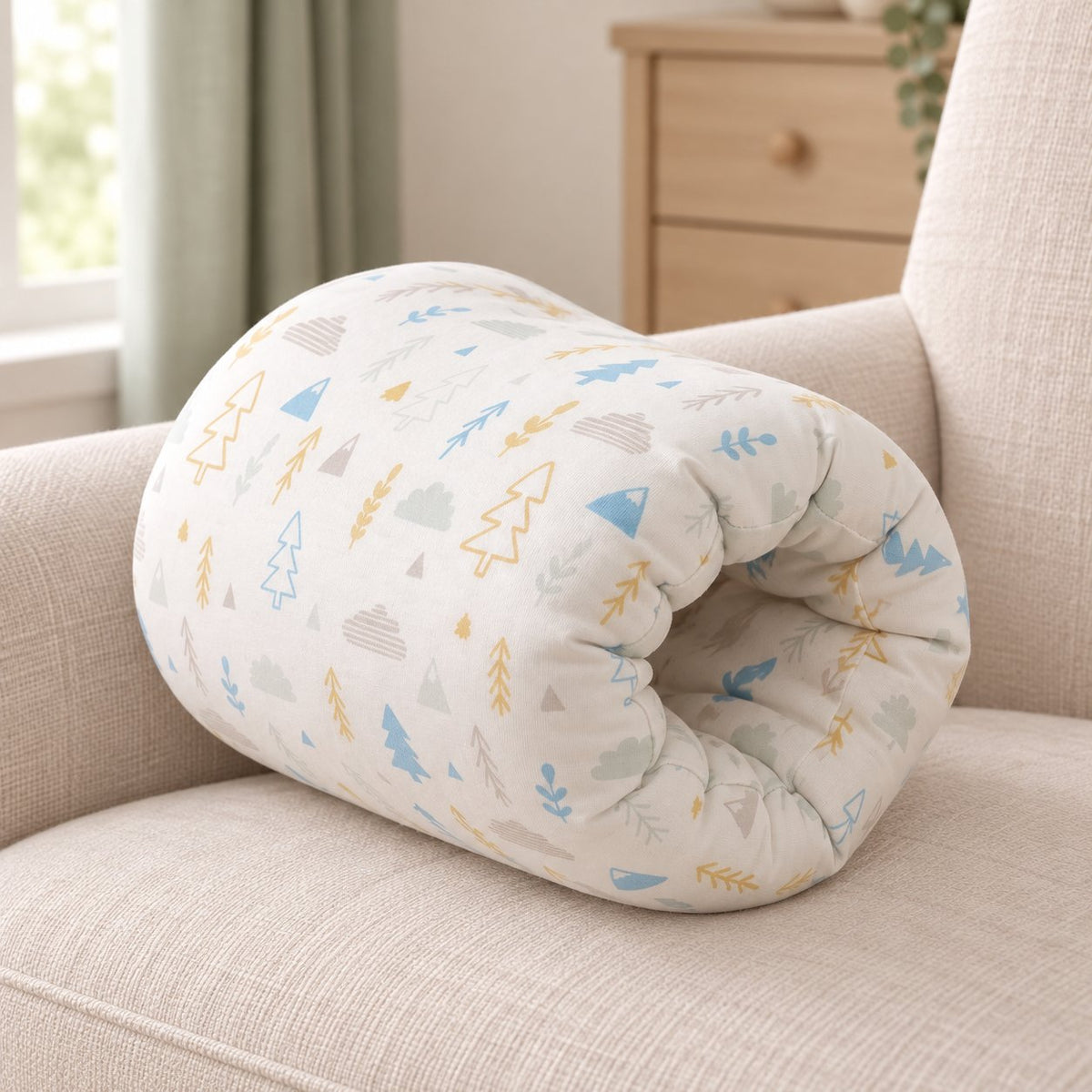 My Little Essentials™ Feeding Arm Pillow — Forest Trees, nursery lifestyle photograph