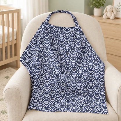 My Little Essentials™ Baby Nursing Cover Poncho — Blue Ocean Wave, nursery lifestyle photograph