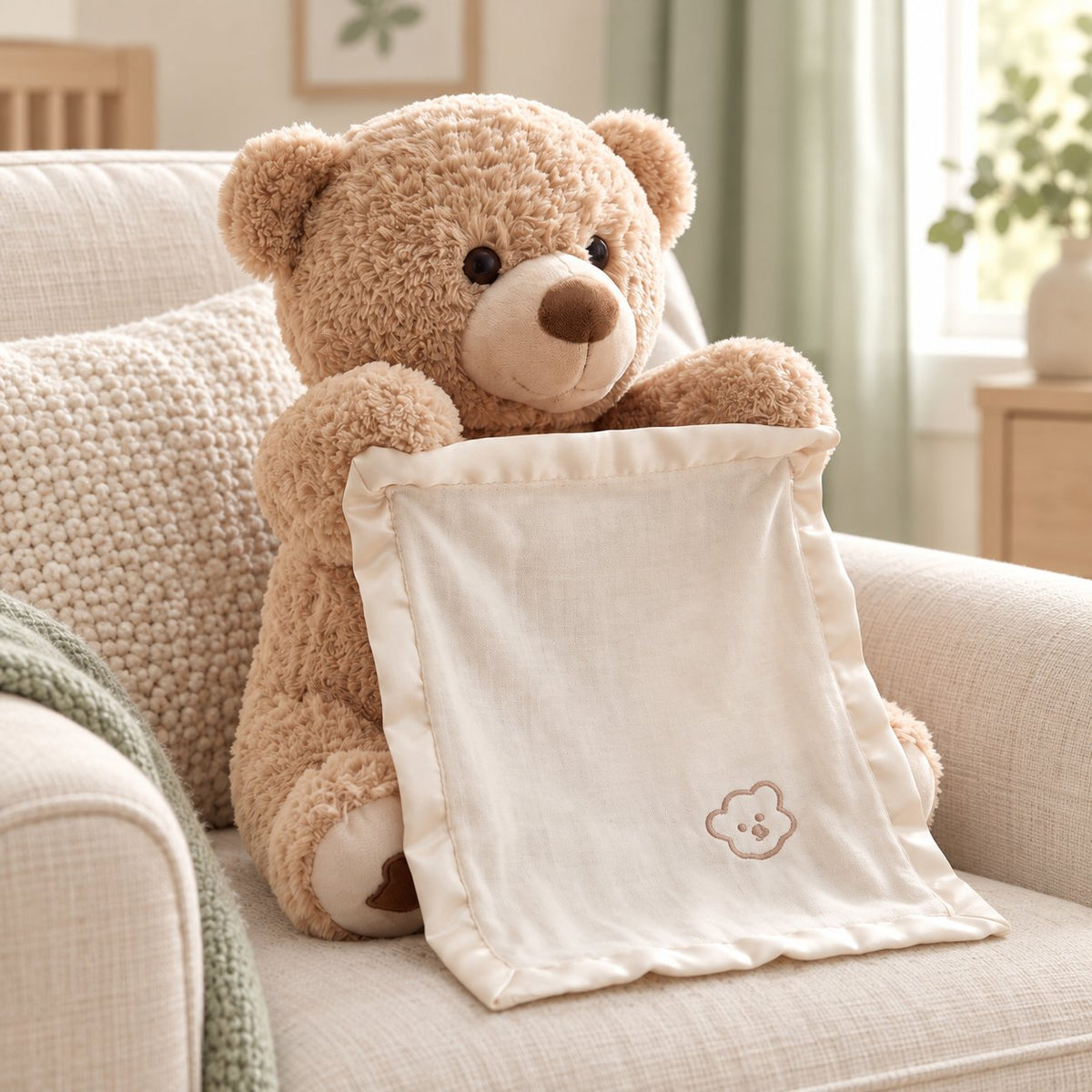 My Little Essentials™ Melody Peekaboo Bear — Default Title, nursery lifestyle photograph