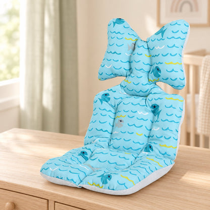 My Little Essentials™ Breathable Head Support Stroller Pad — Light Blue, nursery lifestyle photograph