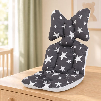 My Little Essentials™ Breathable Head Support Stroller Pad — Black, nursery lifestyle photograph