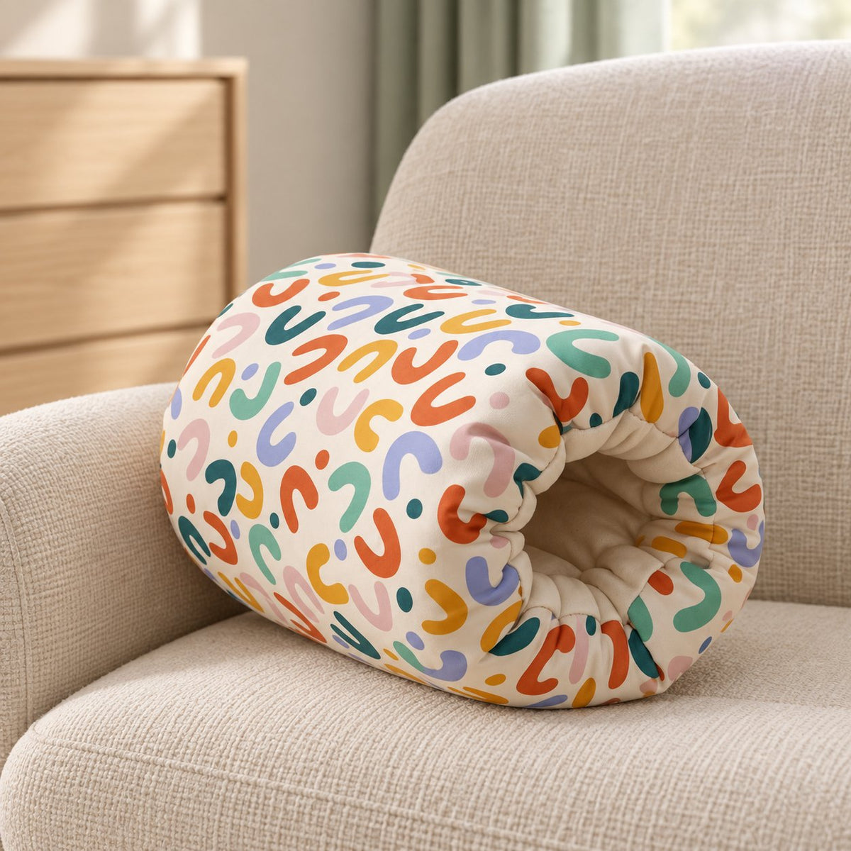 My Little Essentials™ Feeding Arm Pillow — Rainbow, nursery lifestyle photograph