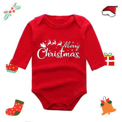 Christmas Red Newborn Baby Romper - Festive Long-Sleeve Onesie