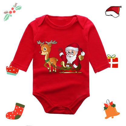 Christmas Red Newborn Baby Romper - Festive Long-Sleeve Onesie