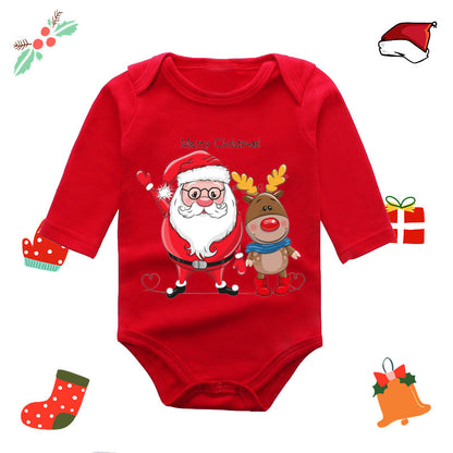 Christmas Red Newborn Baby Romper - Festive Long-Sleeve Onesie