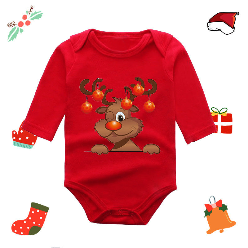 Christmas Red Newborn Baby Romper - Festive Long-Sleeve Onesie