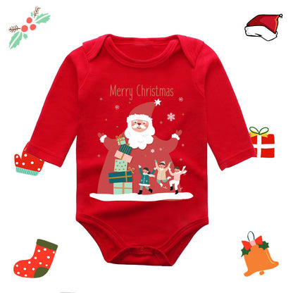 Christmas Red Newborn Baby Romper - Festive Long-Sleeve Onesie