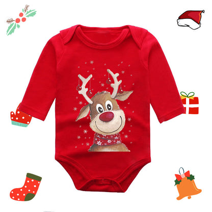 Christmas Red Newborn Baby Romper - Festive Long-Sleeve Onesie