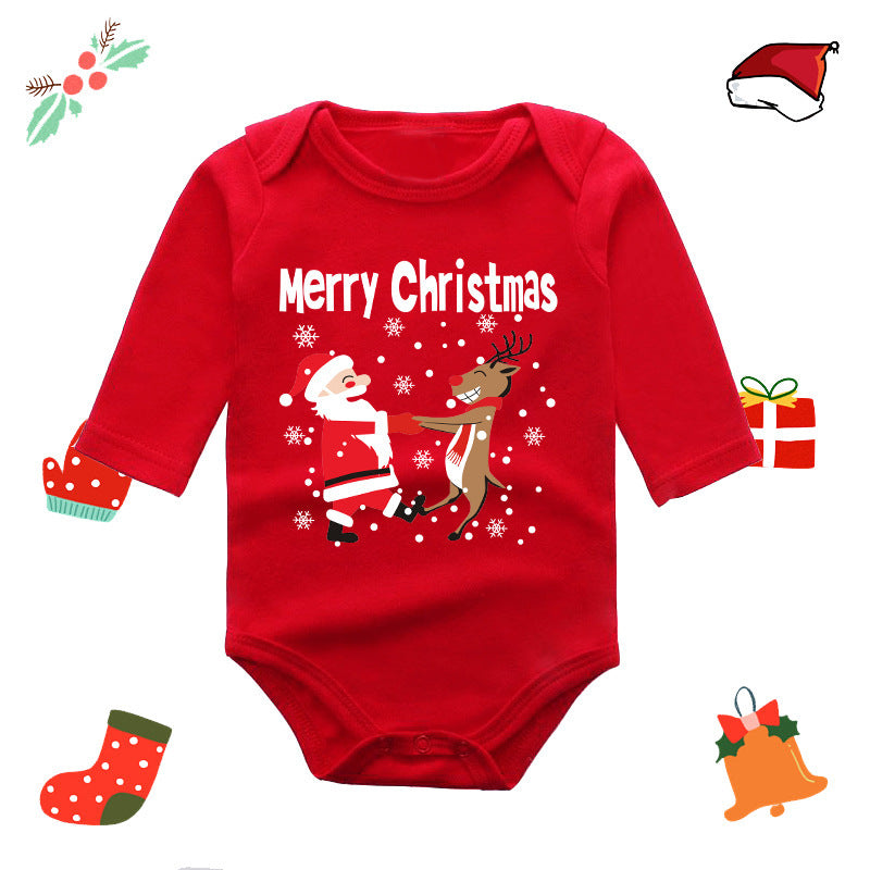 Christmas Red Newborn Baby Romper - Festive Long-Sleeve Onesie