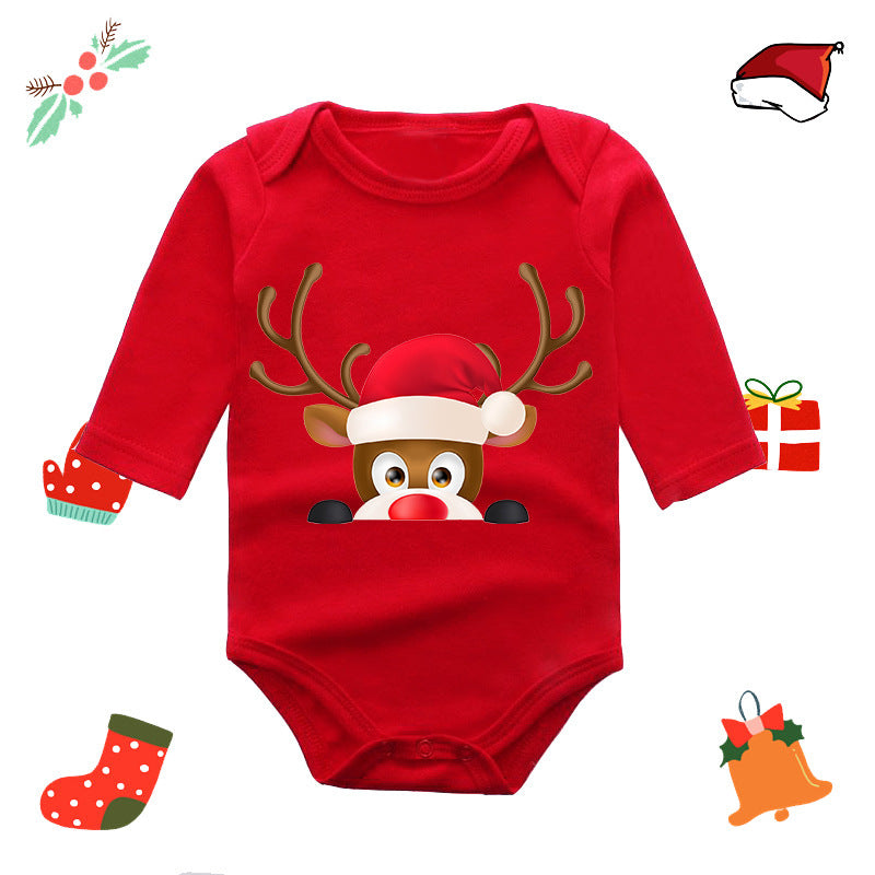 Christmas Red Newborn Baby Romper - Festive Long-Sleeve Onesie