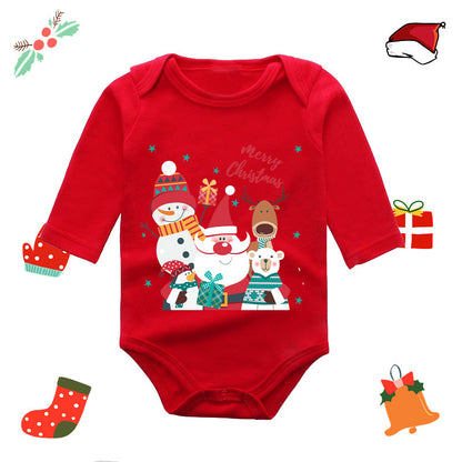 Christmas Red Newborn Baby Romper - Festive Long-Sleeve Onesie