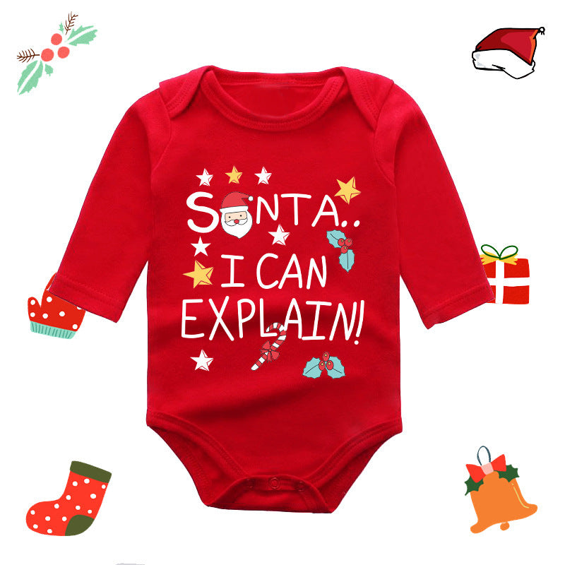 Christmas Red Newborn Baby Romper - Festive Long-Sleeve Onesie