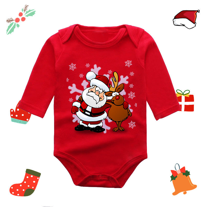 Christmas Red Newborn Baby Romper - Festive Long-Sleeve Onesie