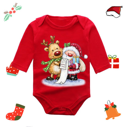 Christmas Red Newborn Baby Romper - Festive Long-Sleeve Onesie