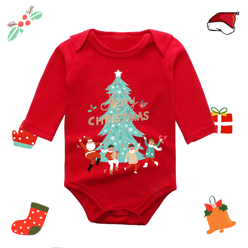 Christmas Red Newborn Baby Romper - Festive Long-Sleeve Onesie