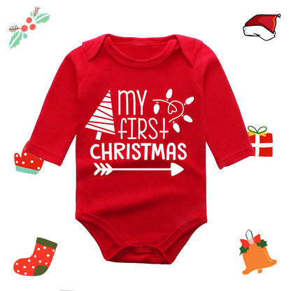 Christmas Red Newborn Baby Romper - Festive Long-Sleeve Onesie