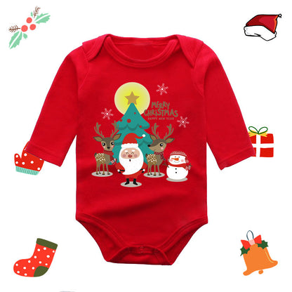 Christmas Red Newborn Baby Romper - Festive Long-Sleeve Onesie