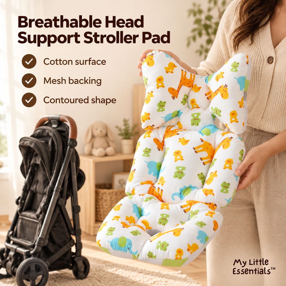 Breathable Head Support Stroller Pad — My Little Essentials benefits